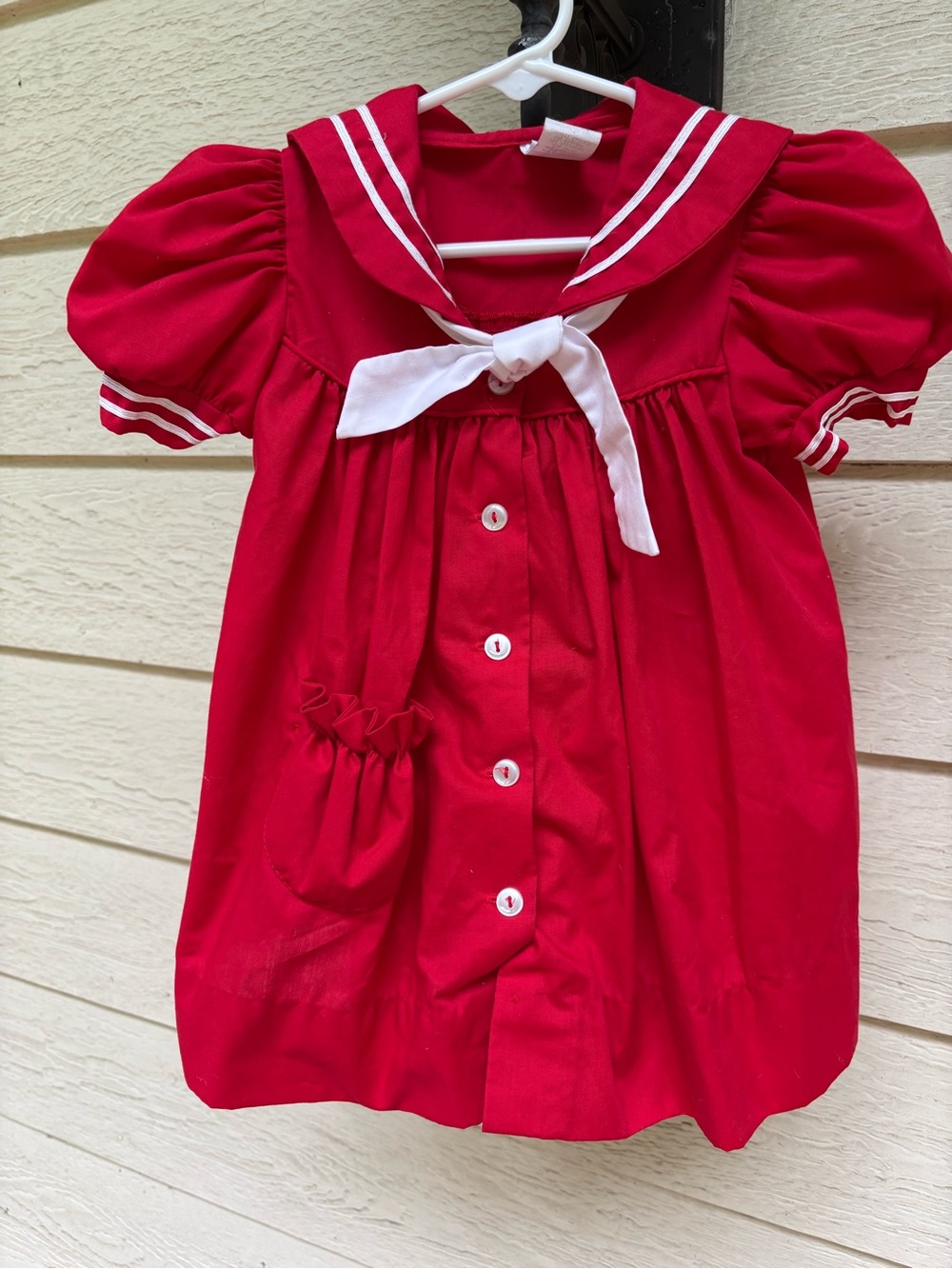 Toddler Girls Bryan red sailor dress with Tie size 2T